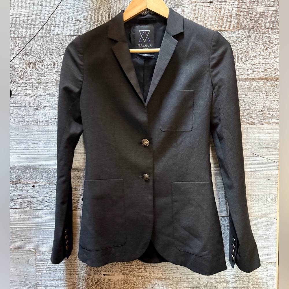 🏷 Aritzia Talula | Exeter Suit Structured Wool-Blend Blazer - 2, Charcoal